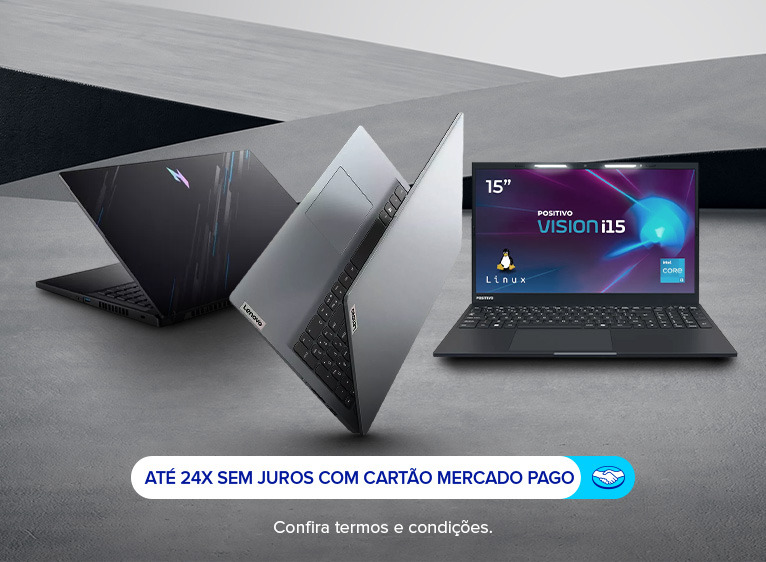 NOTEBOOKS. Até 24x sem juros com cartão Mercado pago. Confira termos e condições.