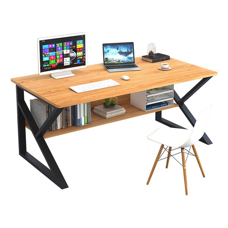 Escritorios Pc Madera Mesa Oficina Patas Triangulares LG Color Cerejeira Escritorios Pc Madera Mesa Oficina Patas Triangulares LG Color Cerejeira